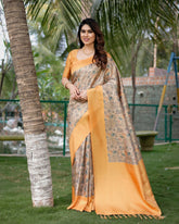 Gorgeous Soft Banarasi Silk Yellow Saree