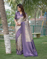 Gorgeous Soft Banarasi Silk Purple Saree