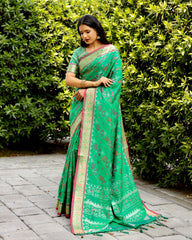 Zari Green Patola Silk Classic Saree