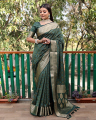 Dark Green Woven Patola Silk Saree