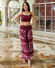 Wine Shibori Print Co-Ord Set