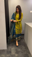 Designer Hand Work Silk Suit With plazzo Set