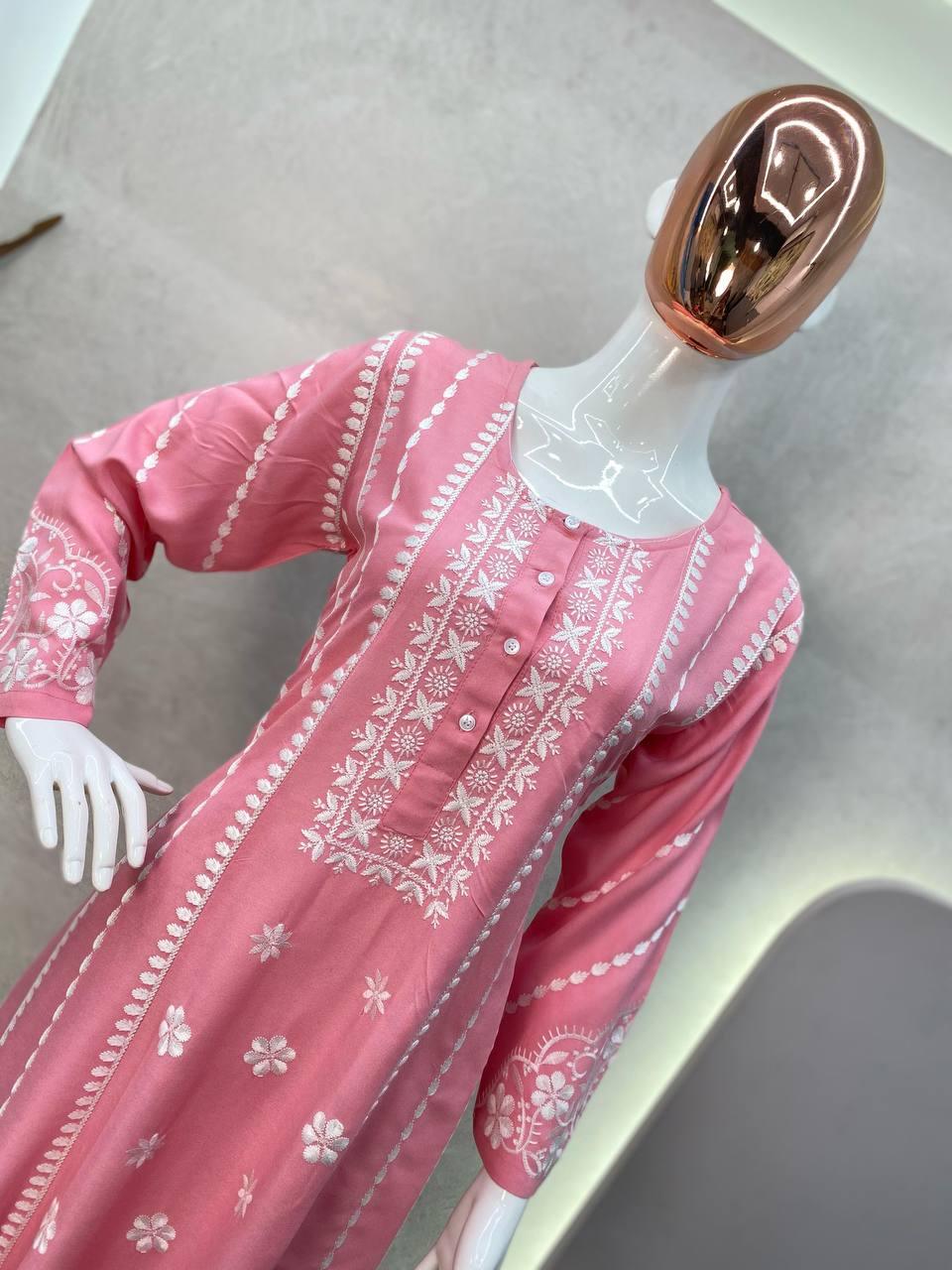 Pink Flair Kurta With Plazzo Set